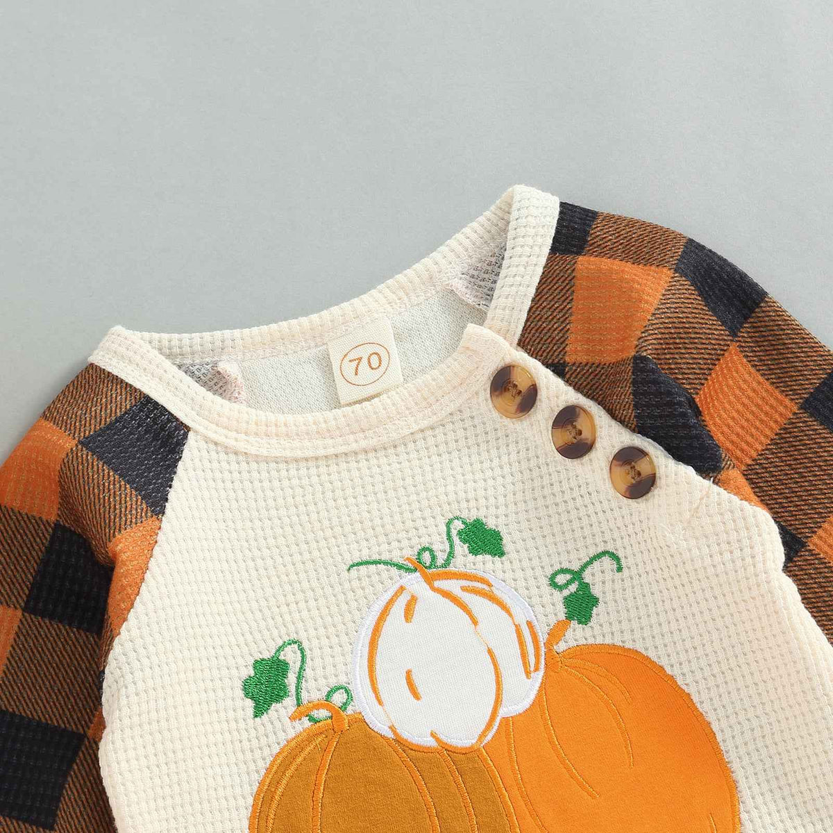 Children's Clothing Pumpkin Element Long-sleeved Patchwork Romper