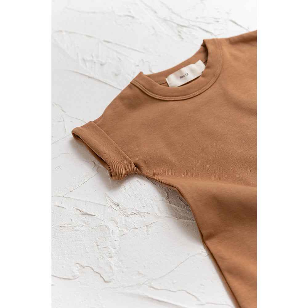 Solid Color Baby Shorts Romper Soft Short Sleeve Round Neck Summer Clothing