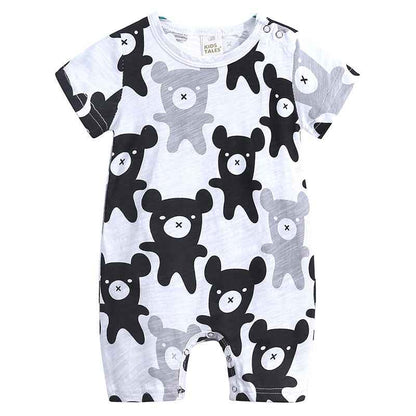 Cartoon doodle baby romper short sleeve baby jumpsuit