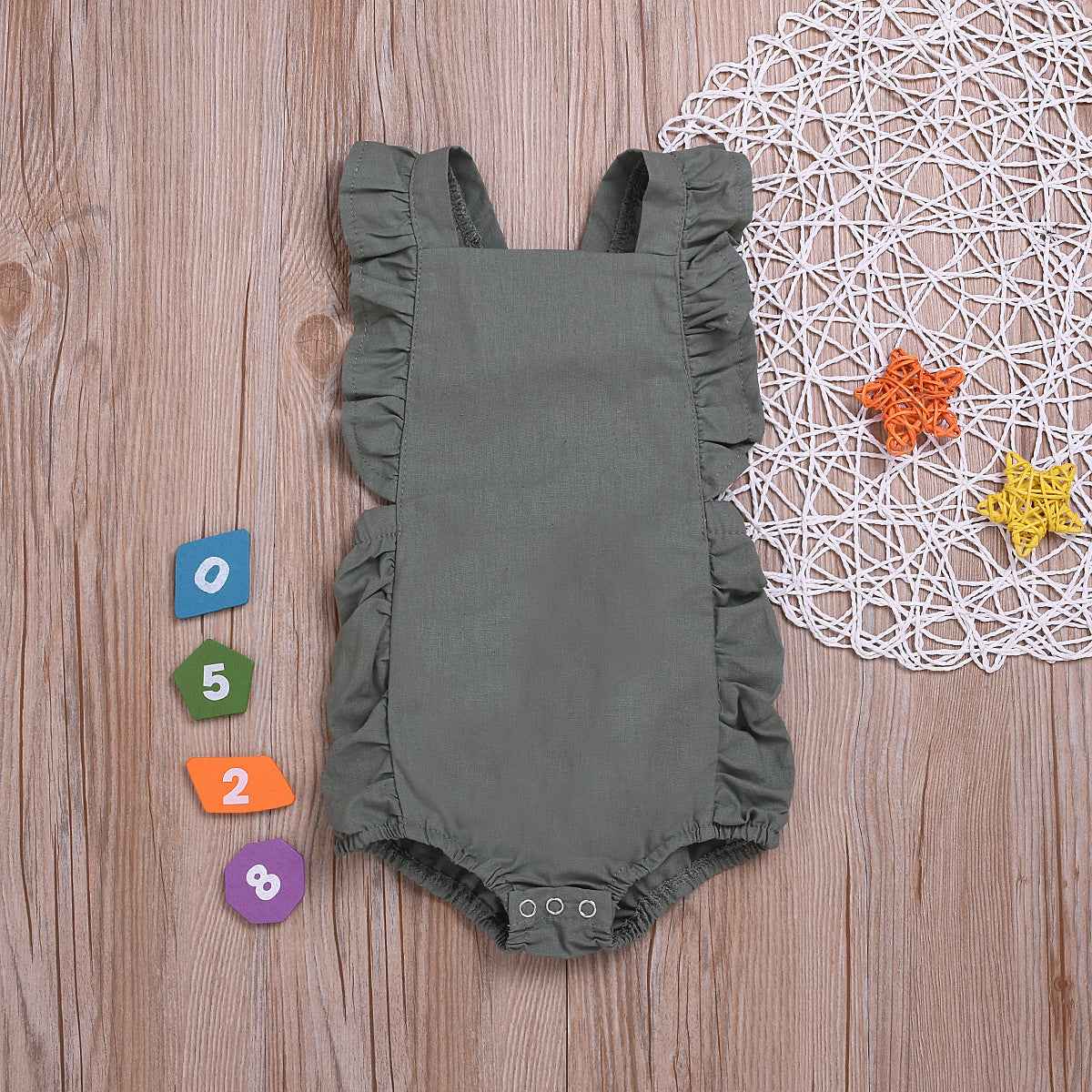 Children's Clothing Solid Color One Piece Triangle Romper