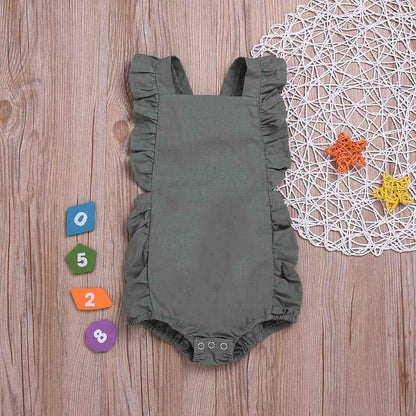 Children's Clothing Solid Color One Piece Triangle Romper