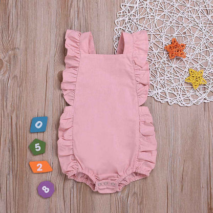 Children's Clothing Solid Color One Piece Triangle Romper