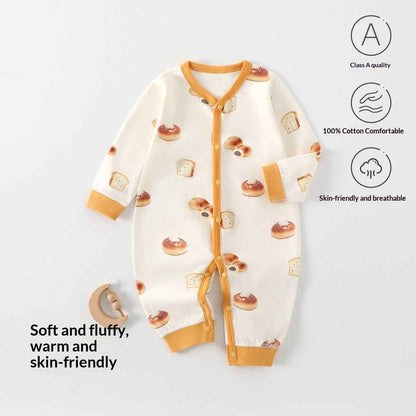 Baby Romper Spring Autumn Pure Cotton Class A Seamless Bodysuit Crawling Suit Anyang Clothing