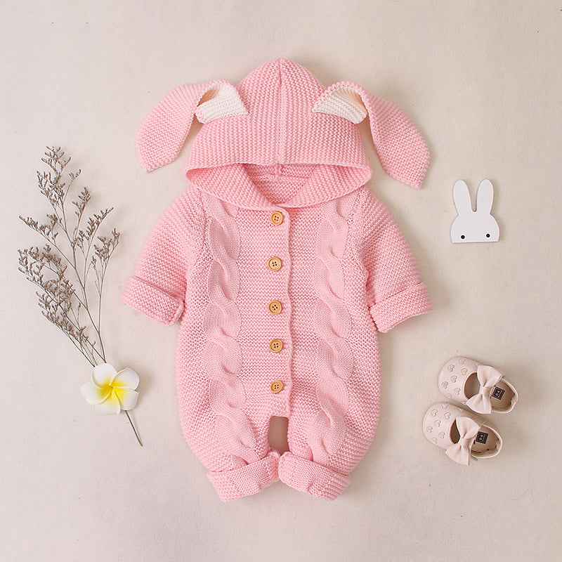 Baby knitted romper