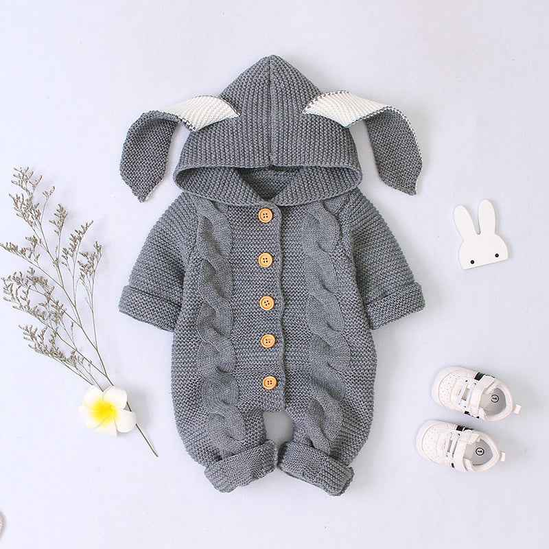 Baby knitted romper