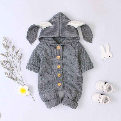Baby knitted romper