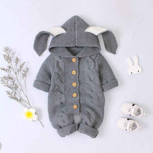 Baby knitted romper