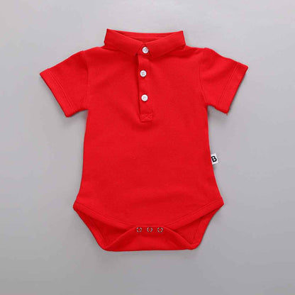POLO Lapel Short Sleeve Triangle Baby Clothing