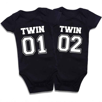 Cotton Baby Onesies 2-Pack - Short Sleeve Bodysuit for Newborn Twins - Soft Infant Clothing