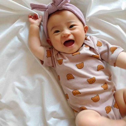 Children's Clothing Baby Onesies Summer Short-sleeved Fashion Printing Korean Home Leisure Climbing