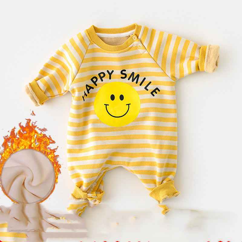 Baby Fall/winter Thickening One-Piece Baby Plus Velvet
