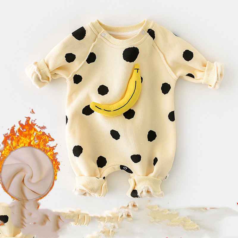 Baby Fall/winter Thickening One-Piece Baby Plus Velvet