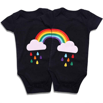 Cotton Baby Onesies 2-Pack - Short Sleeve Bodysuit for Newborn Twins - Soft Infant Clothing