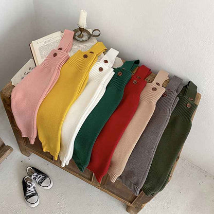 Ins Style Baby Autumn Clothing Knitted Bib Jumpsuit