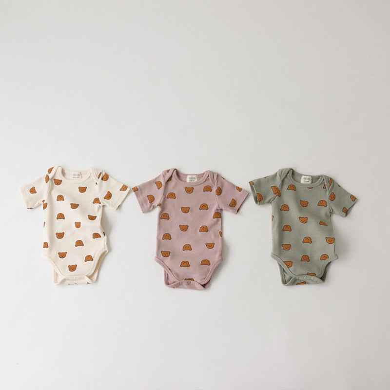 Children's Clothing Baby Onesies Summer Short-sleeved Fashion Printing Korean Home Leisure Climbing