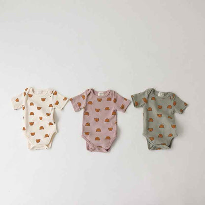 Children's Clothing Baby Onesies Summer Short-sleeved Fashion Printing Korean Home Leisure Climbing