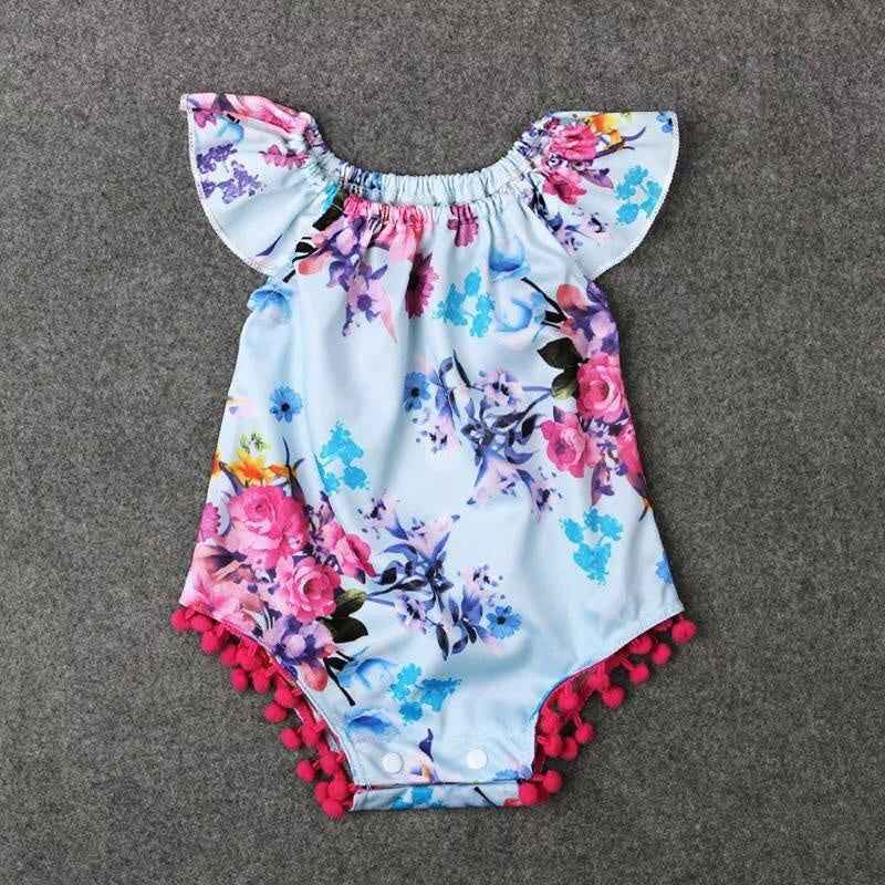 Summer Baby Crawling Clothes Girls Floral Jumpsuit Children's Clothing