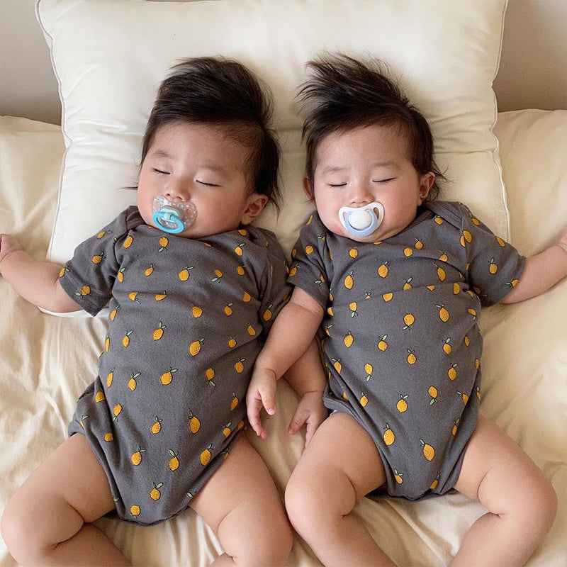 Children's Clothing Baby Onesies Summer Short-sleeved Fashion Printing Korean Home Leisure Climbing