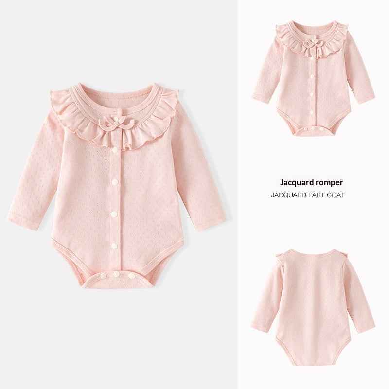 Baby Romper Sweet Jacquard Pure Cotton Crawling Suit Princess-style Clothing