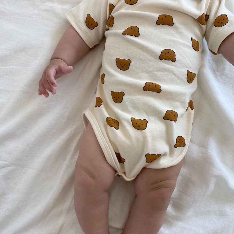 Children's Clothing Baby Onesies Summer Short-sleeved Fashion Printing Korean Home Leisure Climbing