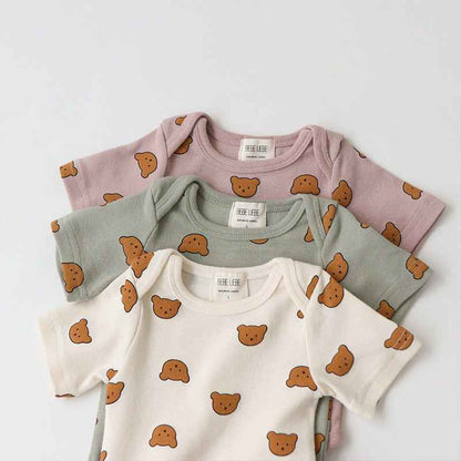 Children's Clothing Baby Onesies Summer Short-sleeved Fashion Printing Korean Home Leisure Climbing