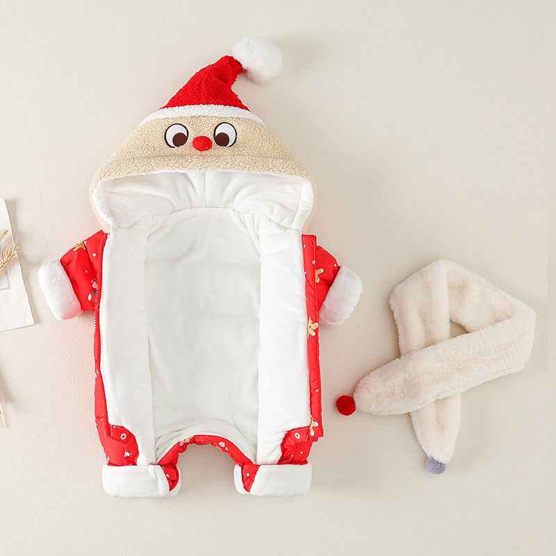 Baby New Year's Clothing Festive Winter Clothes Thicken Hundred Days Rompe