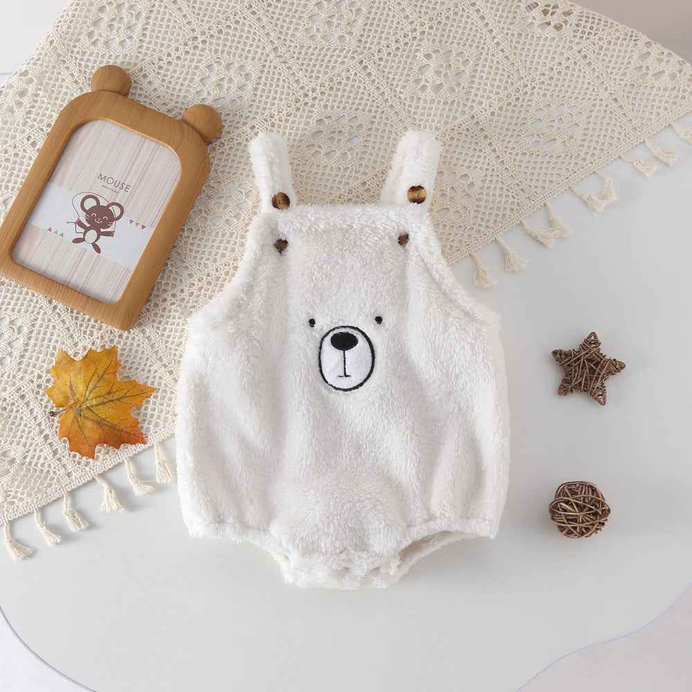 Children's Clothing Winter Infant Cute Little Bear Strap Jumpsuit