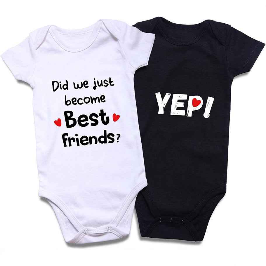 Cotton Baby Onesies 2-Pack - Short Sleeve Bodysuit for Newborn Twins - Soft Infant Clothing