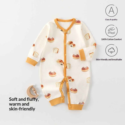 Baby Romper Spring Autumn Pure Cotton Class A Seamless Bodysuit Crawling Suit Anyang Clothing