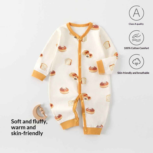 Baby Romper Spring Autumn Pure Cotton Class A Seamless Bodysuit Crawling Suit Anyang Clothing